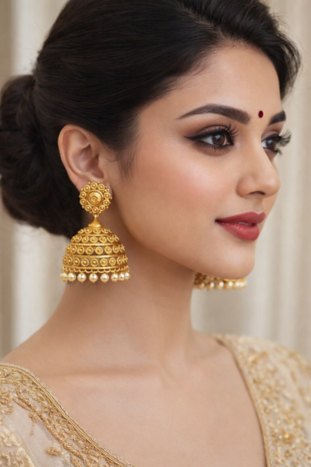 Jhumuka with white pearls