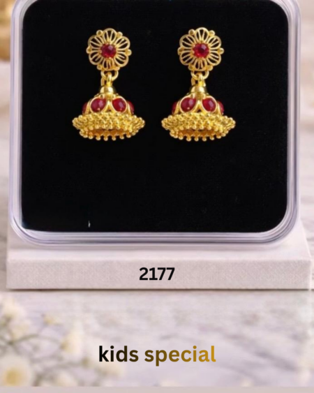 Kids Jhumuka with Red stone