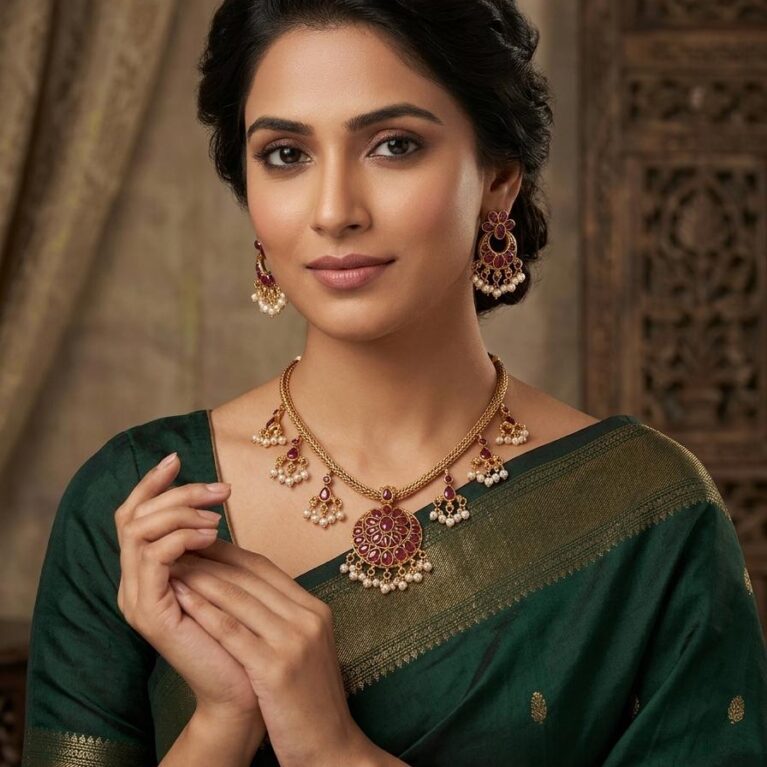  Non-Idol Ruby Stone Necklace Set