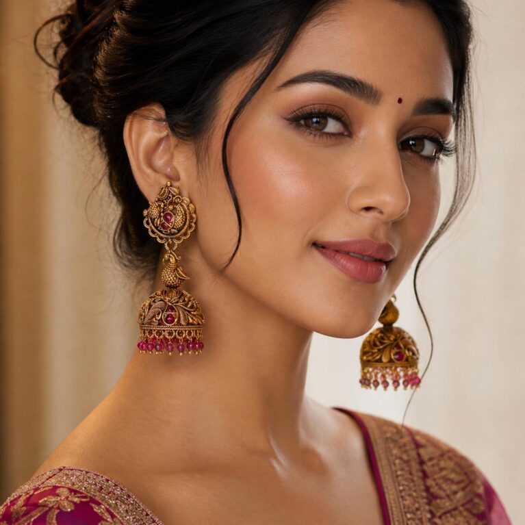 Antique Peacock Jhumka