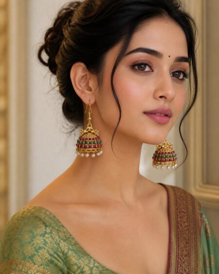 Mehandi Multicolour Kemp Jhumka