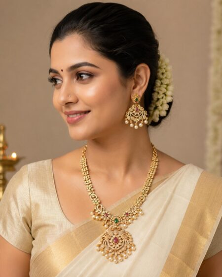 AD Mid Long Necklace Set