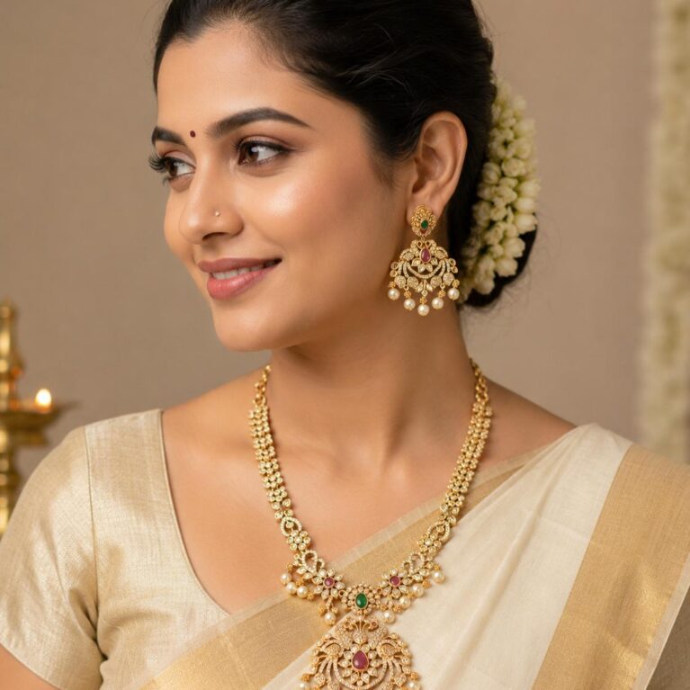 AD Mid Long Necklace Set
