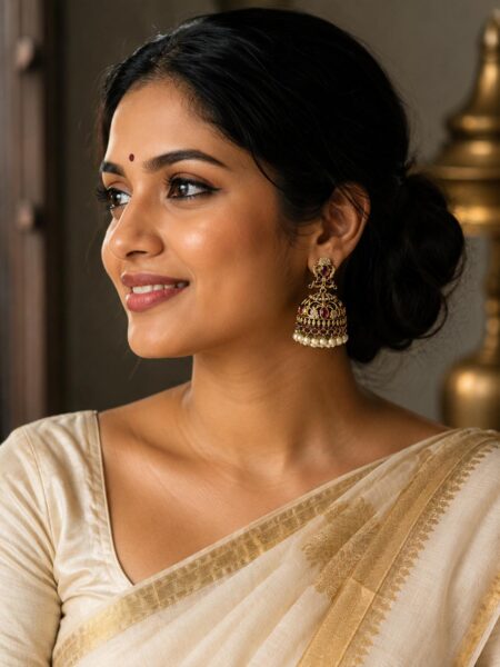 Royal Ruby Pearl Jhumka
