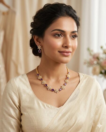 Floral Diamond Replica Necklace
