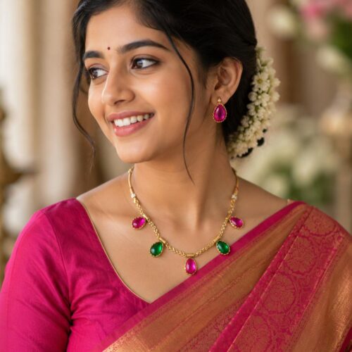 AD Simple Multi Color Necklace