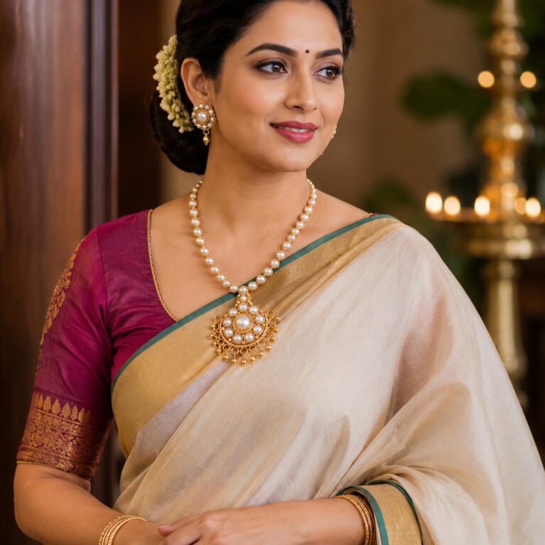  Mrinalini Pearl Attigai Set