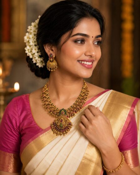 Pearl Blossom Antique Necklace Set