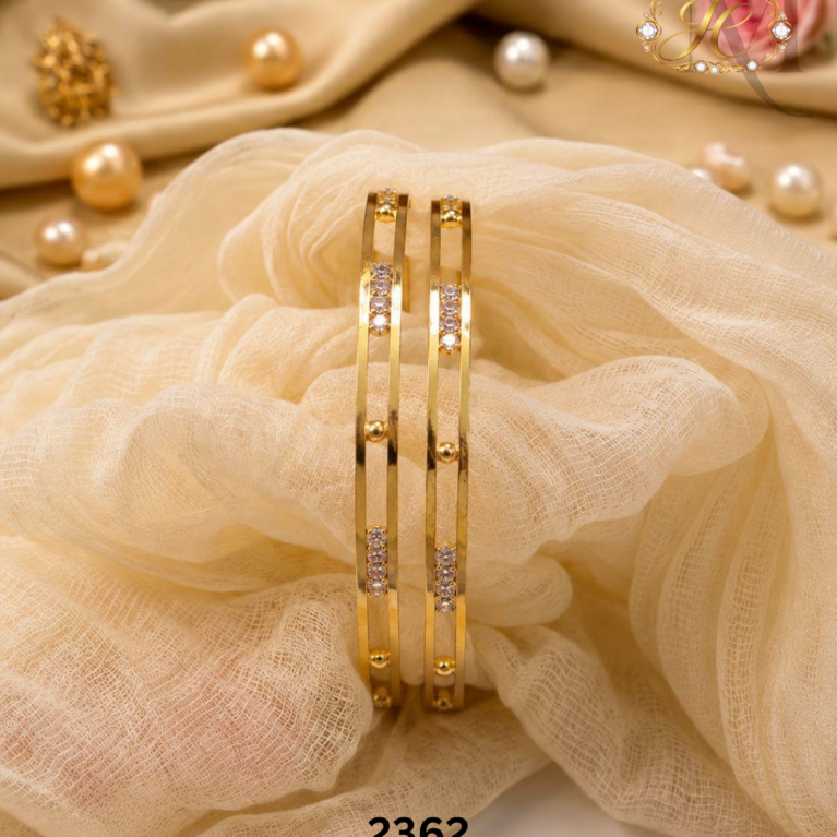 Golden Grace Stone Bangles- Size 2.6