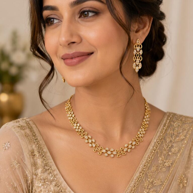 Celestial Spark Crystal Necklace Set