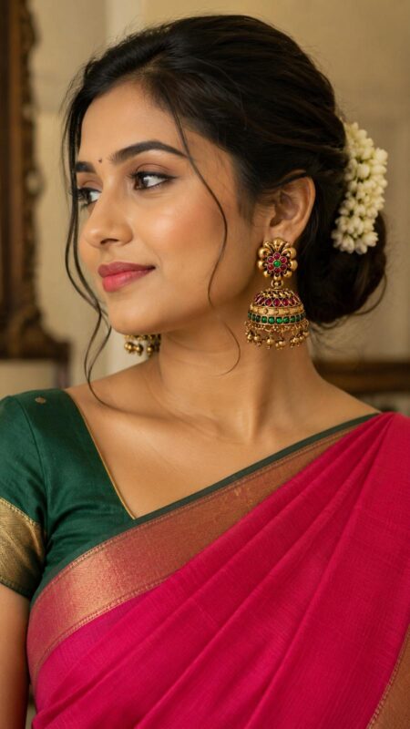 Madhura Pushpa Antique Jhumka