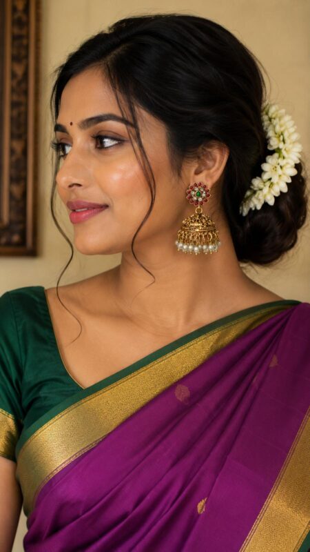 Royal Pushpa Pearl Jhumka