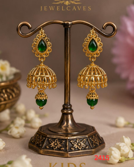 Emerald Bloom Kids Jhumka