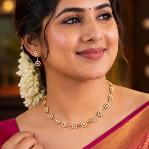 Celestial Halo Diamond Necklace Set