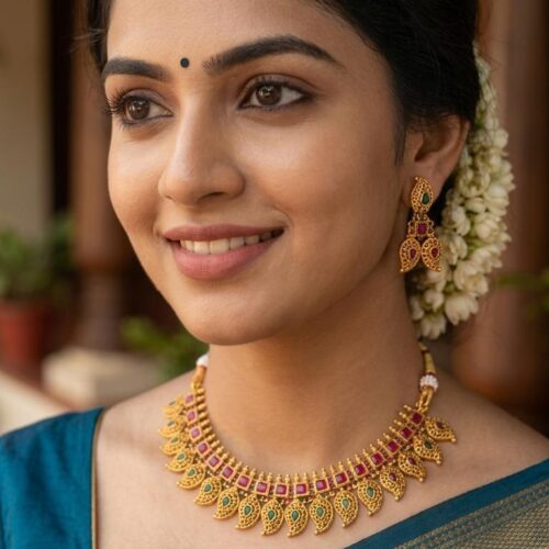 Navaratna Mayura Elegance Necklace Set