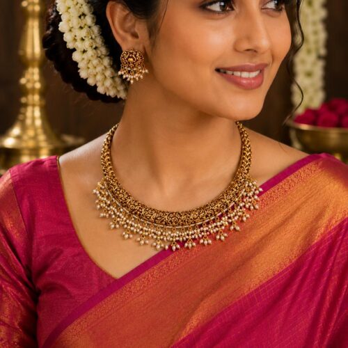 Antique Pearl Rajwadi Choker Set