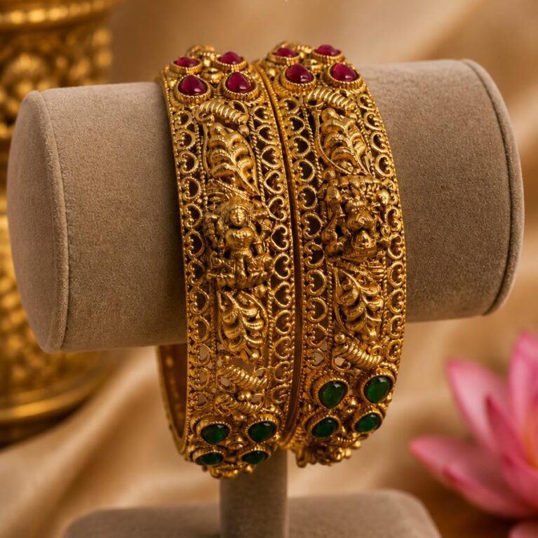 Lakshmi Vaibhavam Temple Bangles- Size 2.6