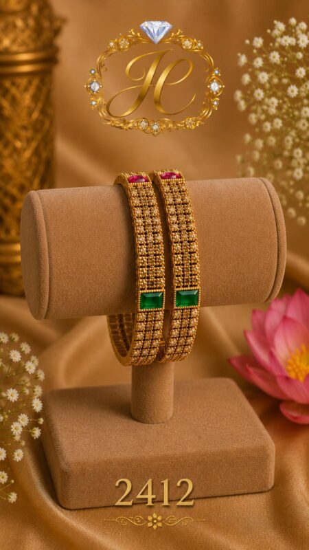 Emerald Royale Crystal Bangles- Size 2.6