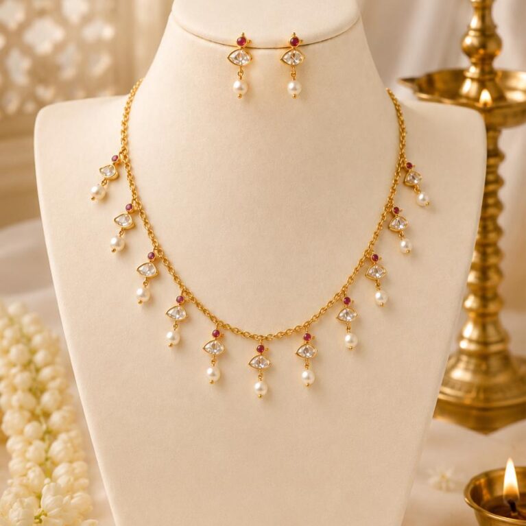 Mithra Kids Pearl Necklace Set