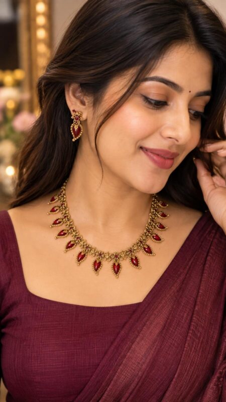 Ruby Mango Antique Necklace Set