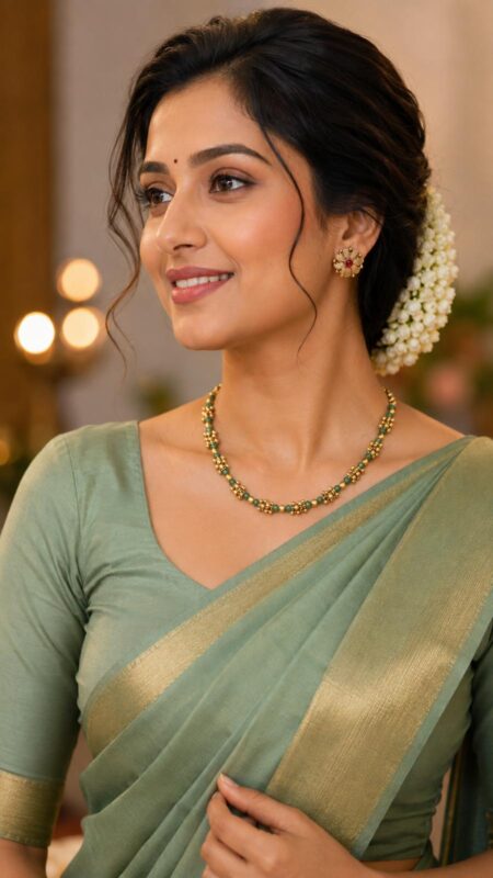 Emerald Bead Cluster Necklace Set